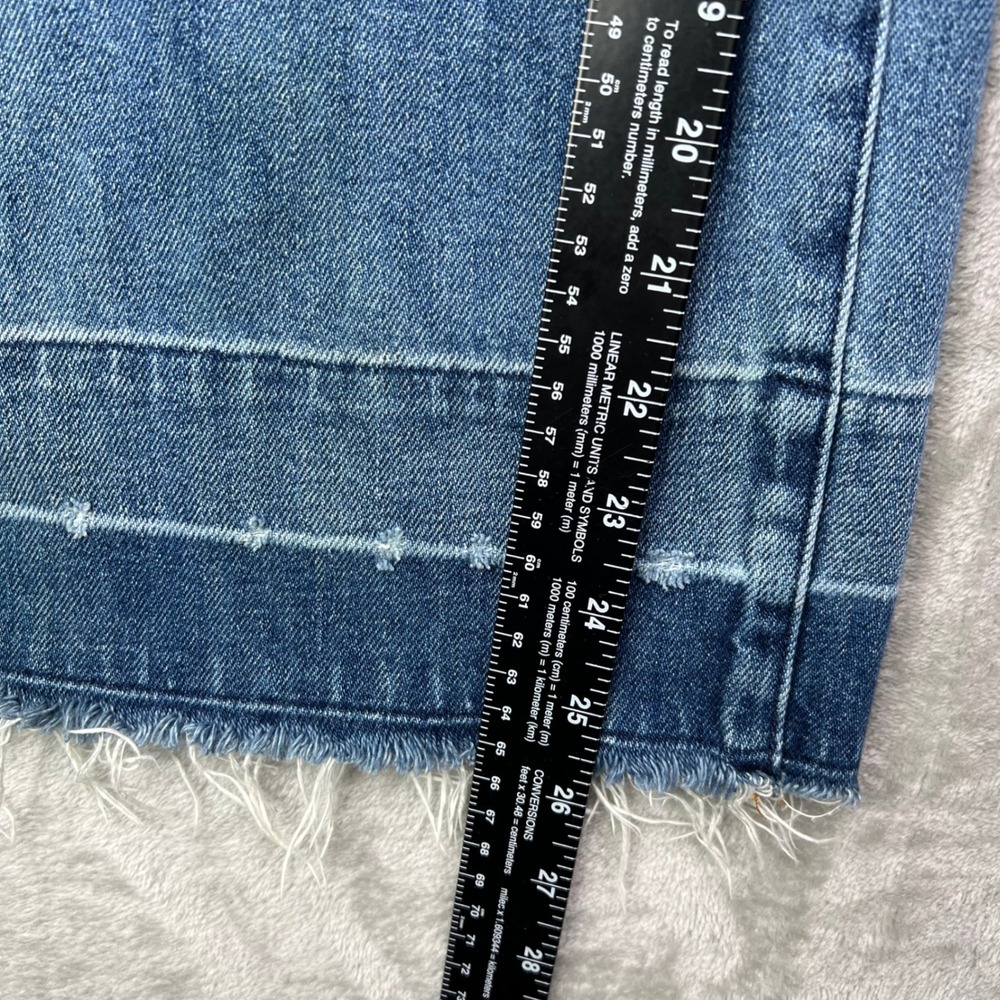 Gap 1969 Wide-Leg High Rise Jeans Womens 28 Blue Medium Wash Raw Frayed Hem - Picture 6 of 16